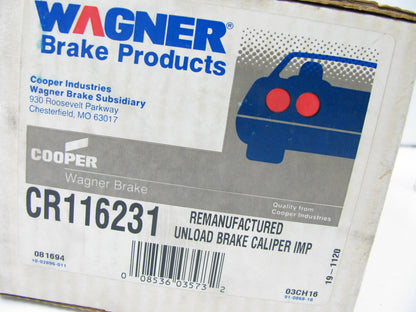 Wagner CR116231 Reman Front Right Disc Brake Caliper For 1987-1989 Toyota Van