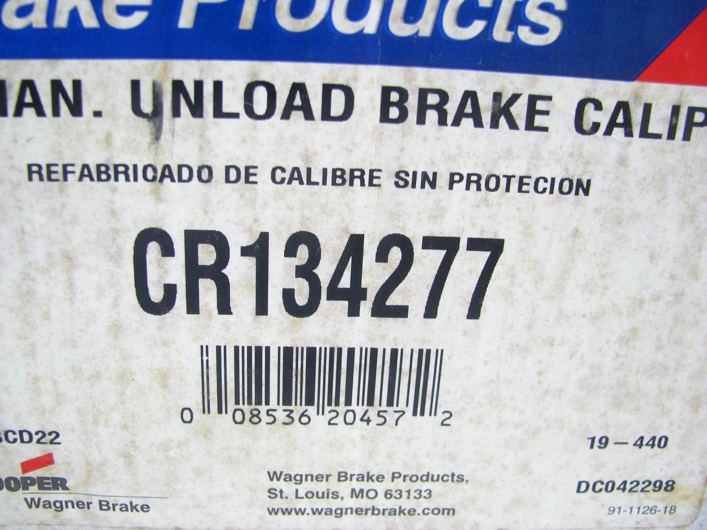 Reman Wagner CR134277 Front Right Brake Caliper For 75-77 Volkswagen Dasher