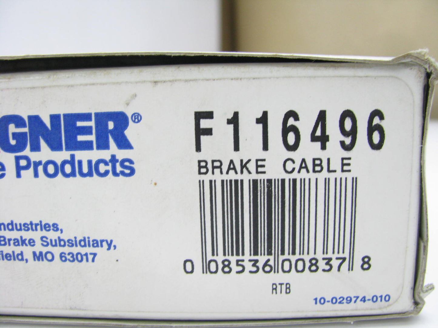 Wagner F116496 Parking Brake Cable - Forward