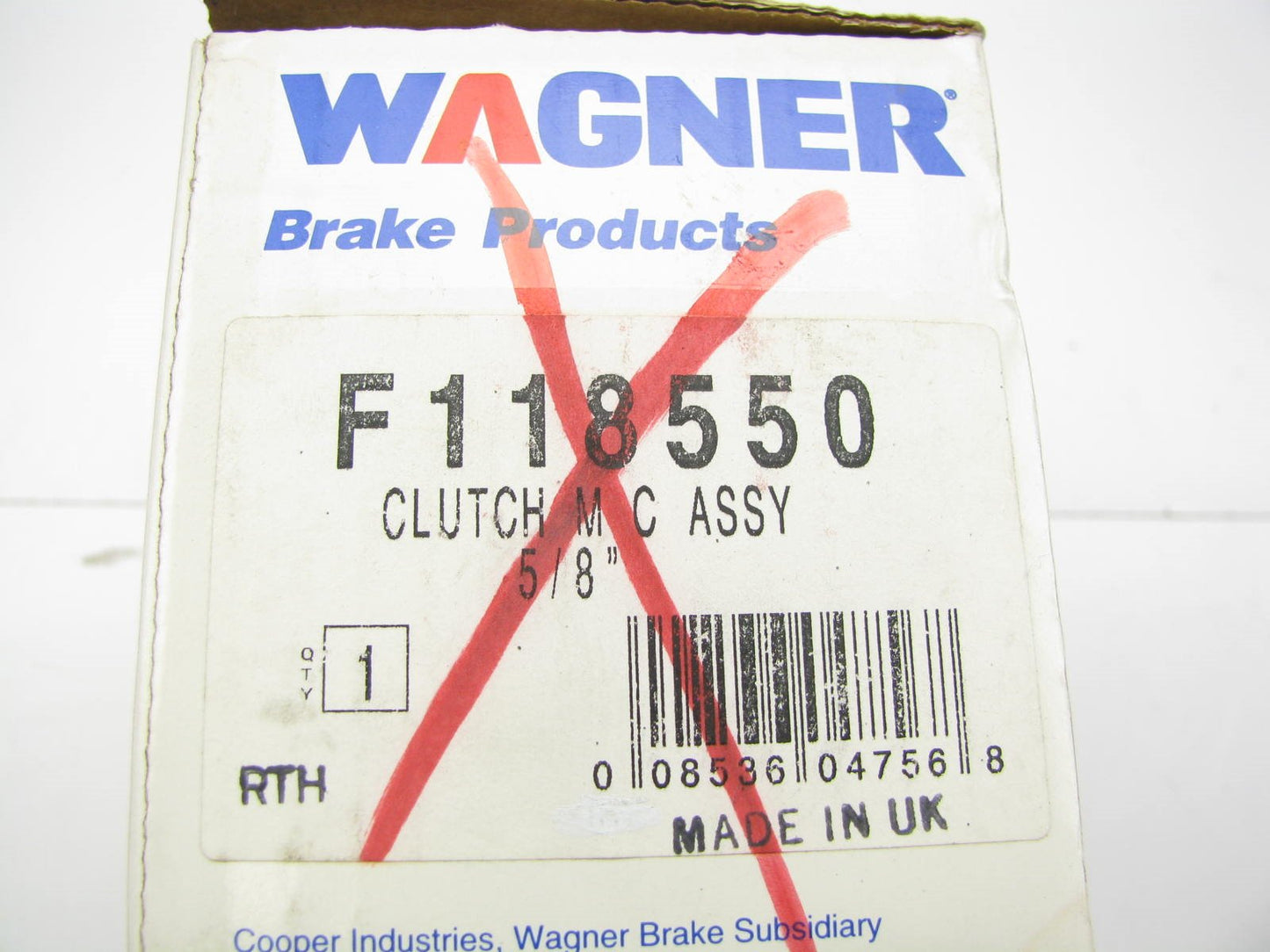 Wagner F118550 Clutch Master Cylinder - SAAB 4385001