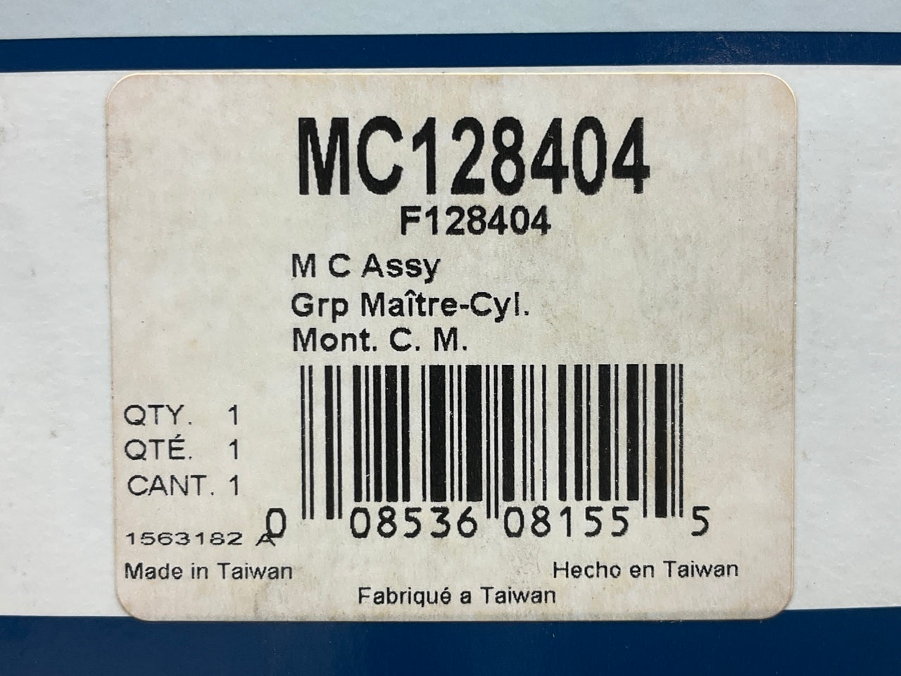 Wagner F128404 Brake Master Cylinder