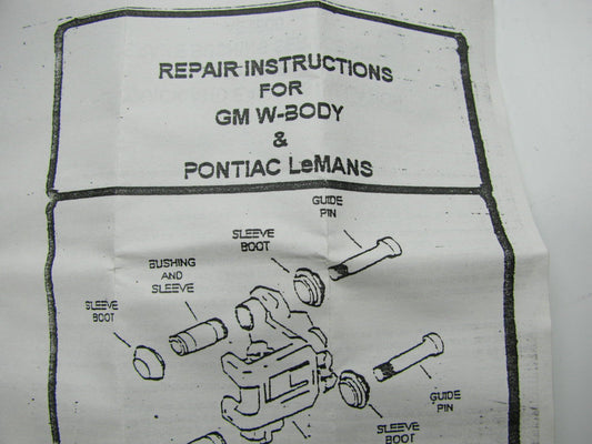 Wagner F130340 Disc Brake Caliper Sleeve Repair Kit - GM W-Body