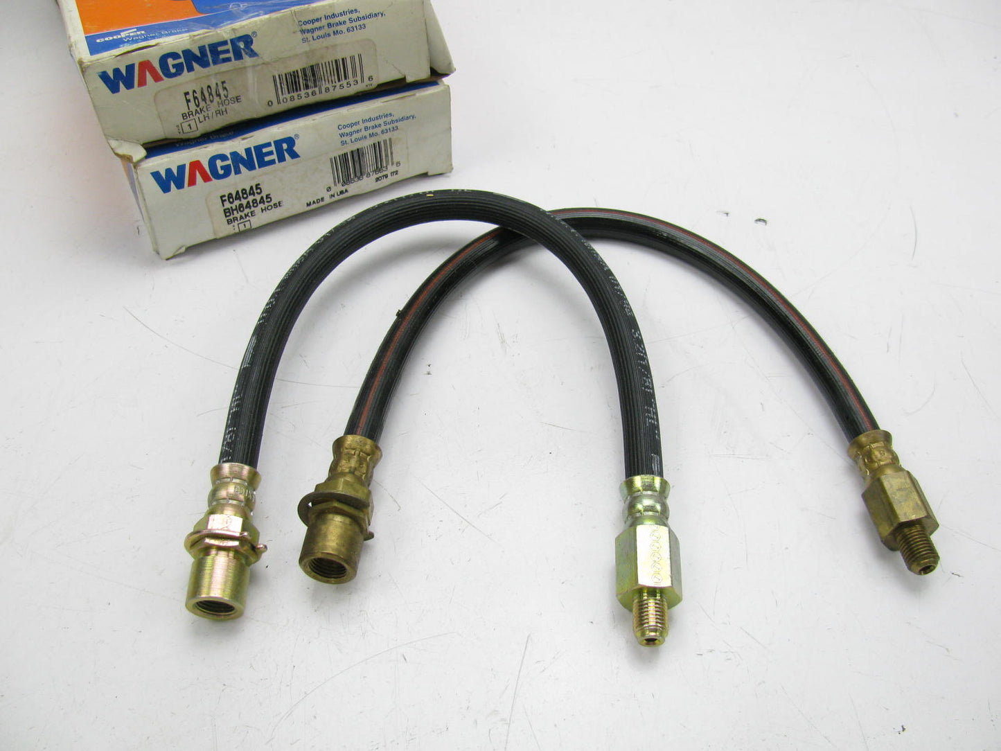 (2) Wagner F64845 Front Brake Hose - 1967-1970 Mustang Cougar FRONT DRUM