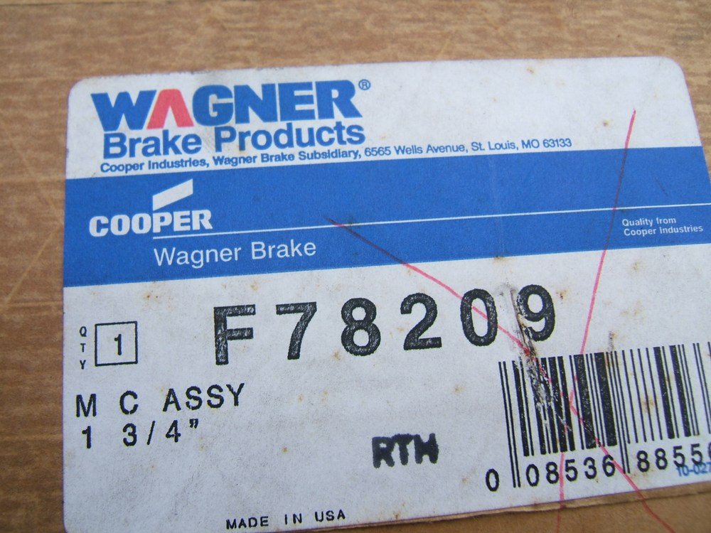 WAGNER F78209 Brake Master Cylinder FORD N700 LNT LN F600 B600 Medium Duty Truck