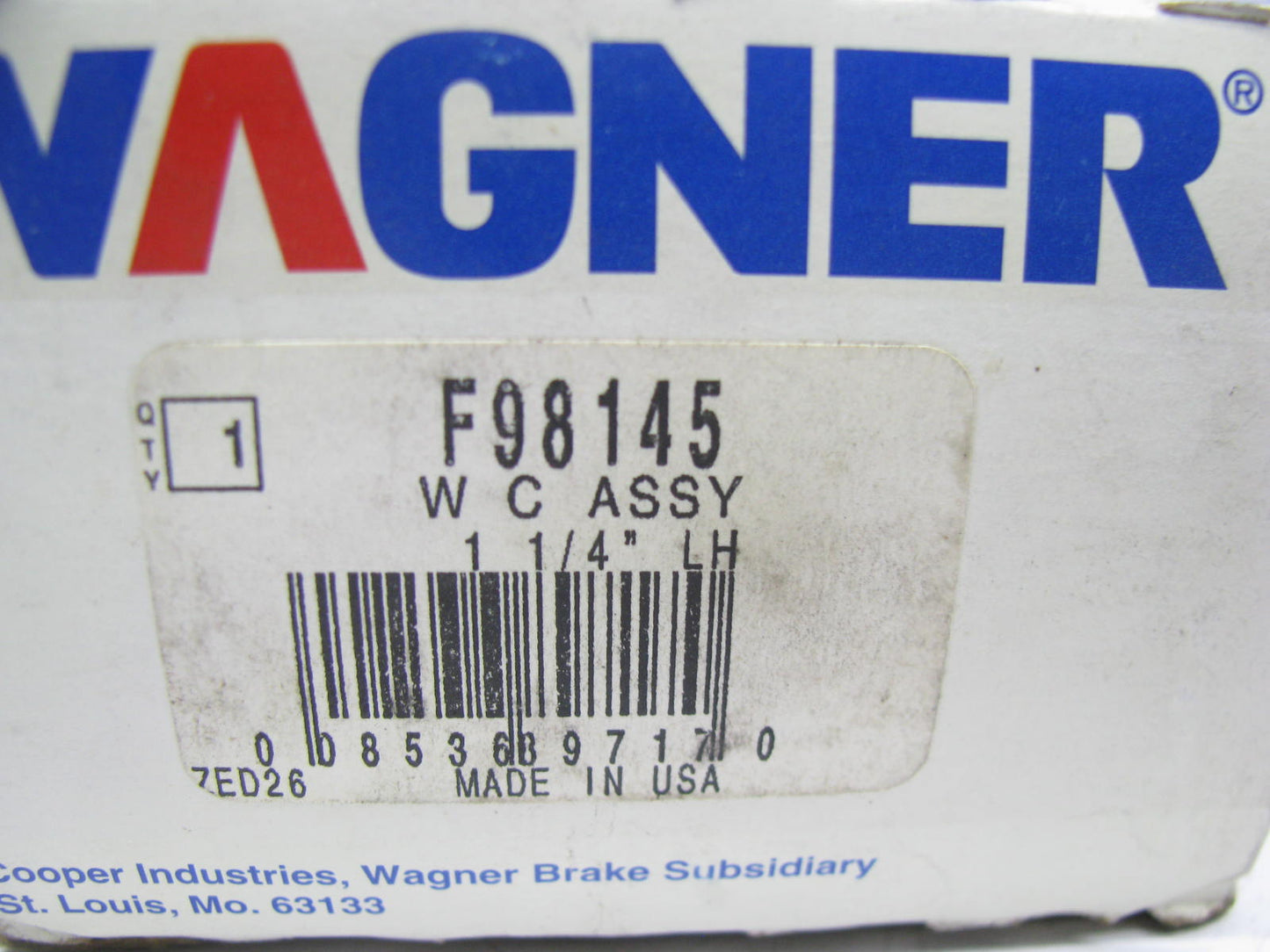 Wagner F98145 Drum Brake Wheel Cylinder - Front Left Upper / Lower