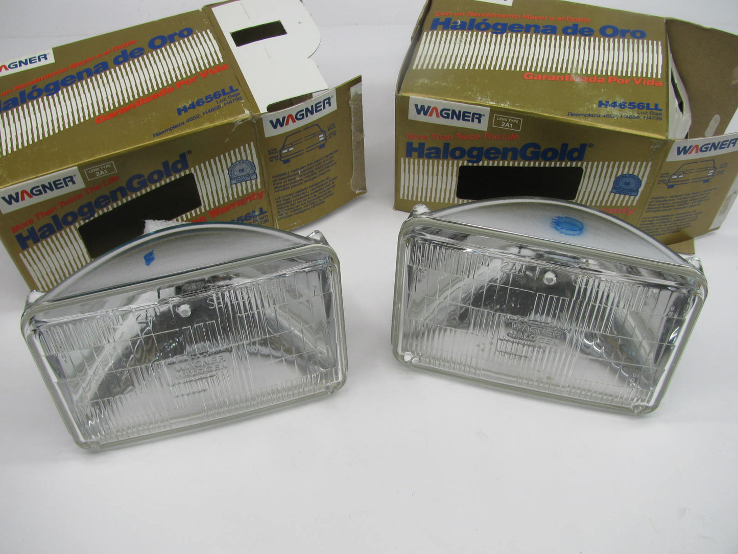 (x2) Wagner H4656LL Long Life Sealed Beam Headlamp Headlight Light Bulb