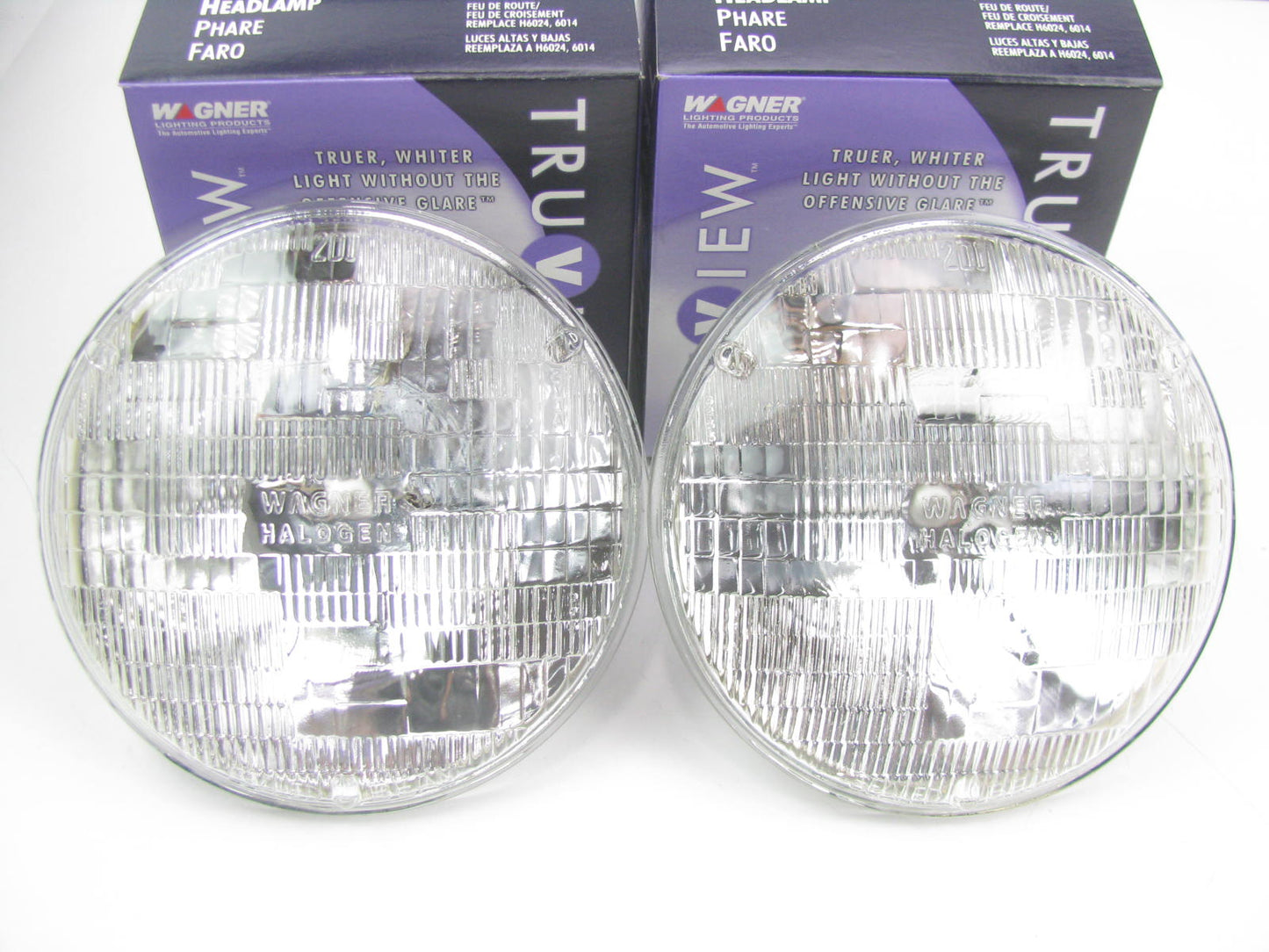 (2) Wagner H6024TV Truview Sealed Beam Headlamp Bulb - PAR56 7'' 12V 60/35 Watt