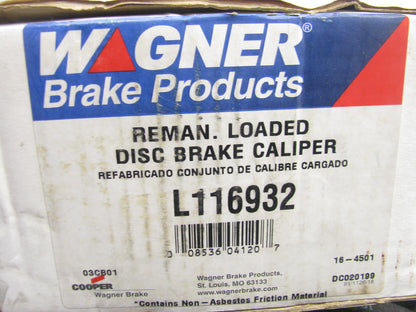 Wagner L116932 Remanufacured Disc Brake Caliper - Front Right