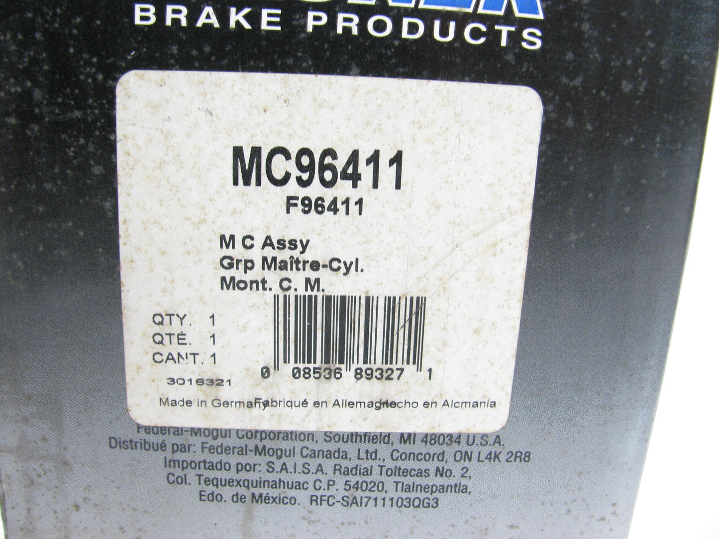 Wagner MC96411 Brake Master Cylinder 1975-79 Audi Fox 1975-81 Volkswagen Dasher