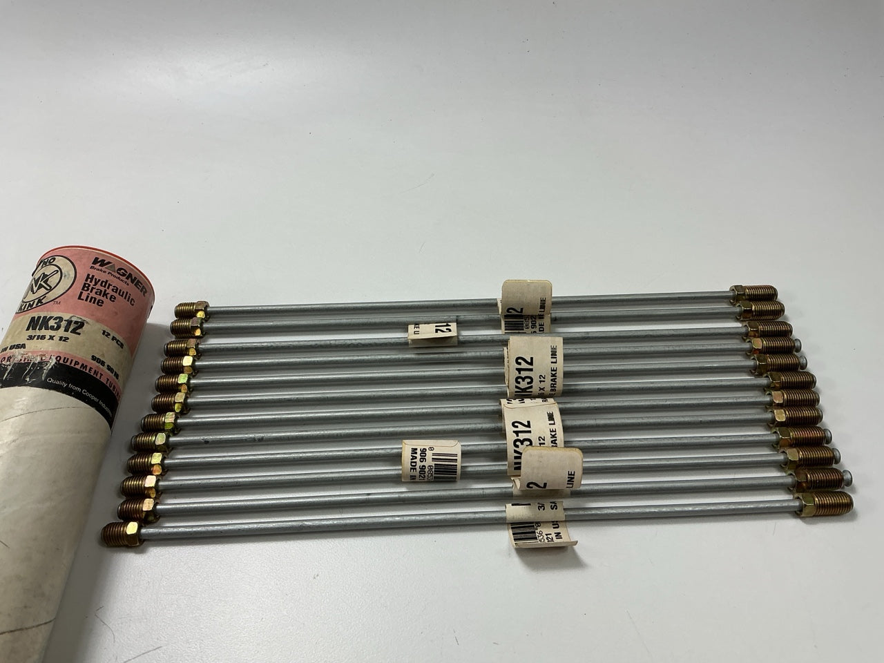 (12) Wagner NK312 Hydraulic Brake Line 3/16'' X 12''