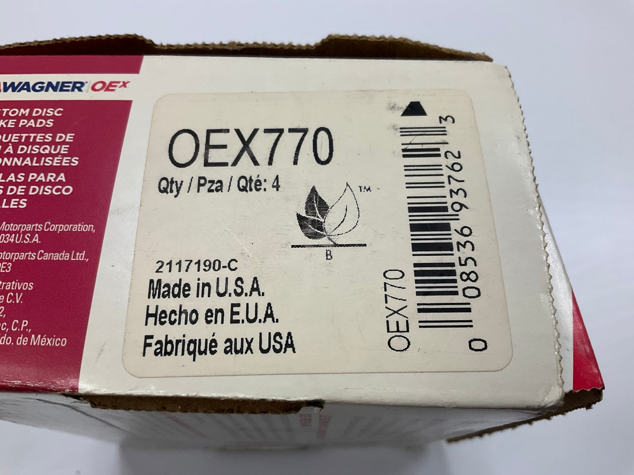 Wagner OEX770 Rear Disc Brake Pads