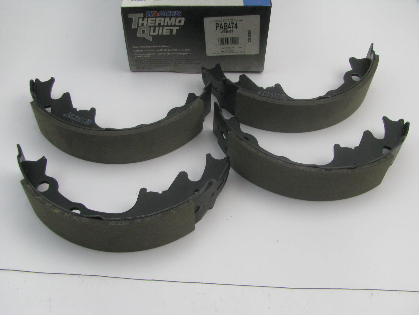 Wagner PAB474 Rear Drum Brake Shoes 1979-93 Ford Mustang, 1975-78 Mustang II