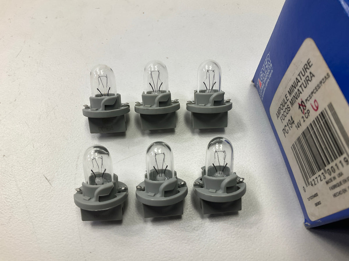 (6) Wagner PC194 Miniature Light Bulb - Printed Circuit T-3 1/4
