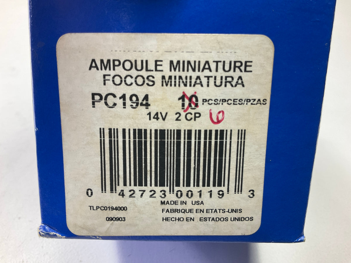 (6) Wagner PC194 Miniature Light Bulb - Printed Circuit T-3 1/4