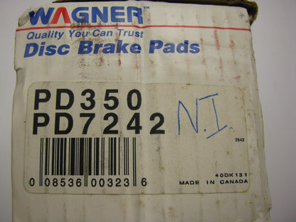 Wagner PD350 FRONT Disc Brake Pads - 1987-1993 Volkswagen Fox