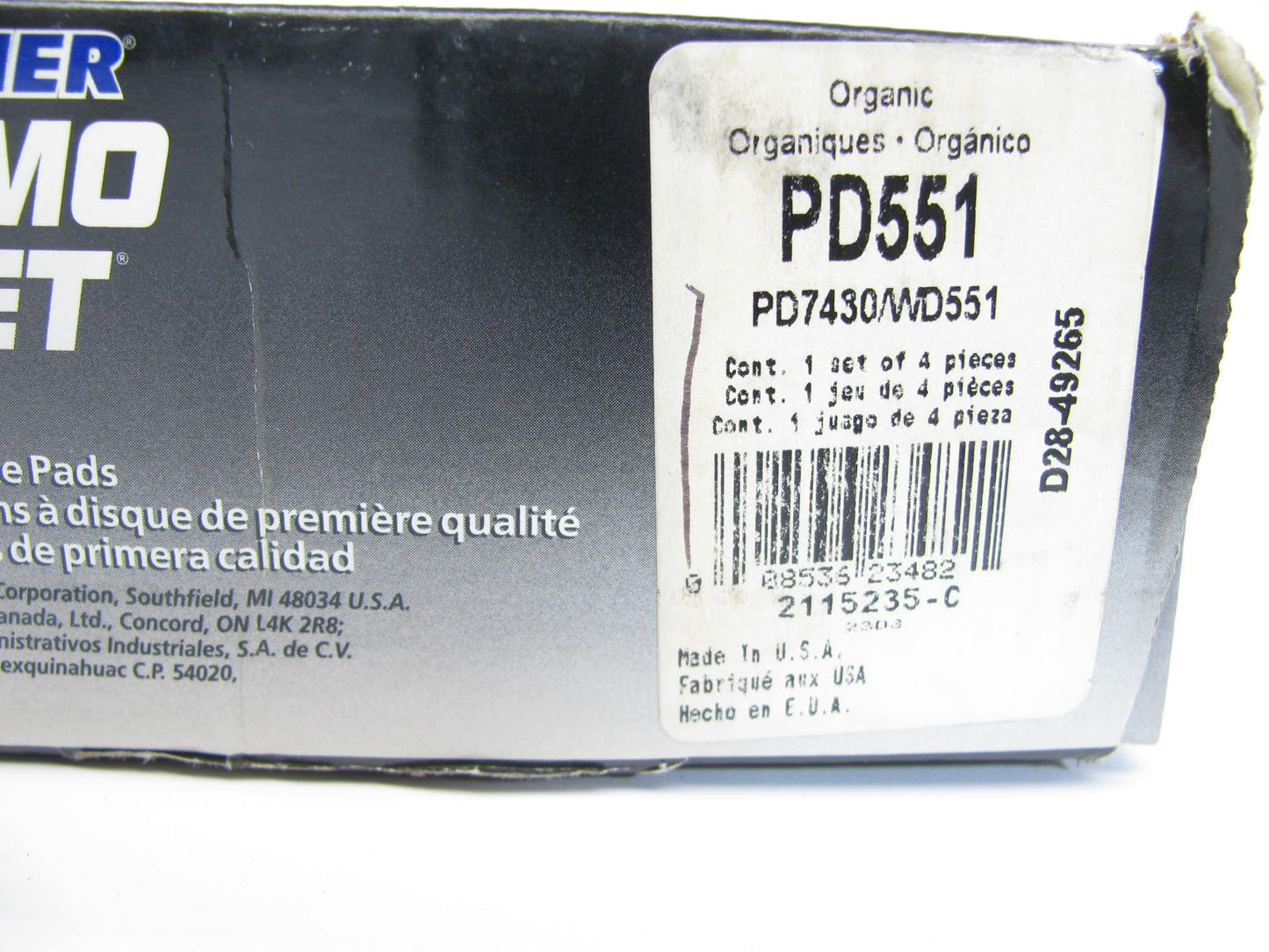 Wagner PD551 Front Disc Brake Pads For 1992-2001 Mazda MPV