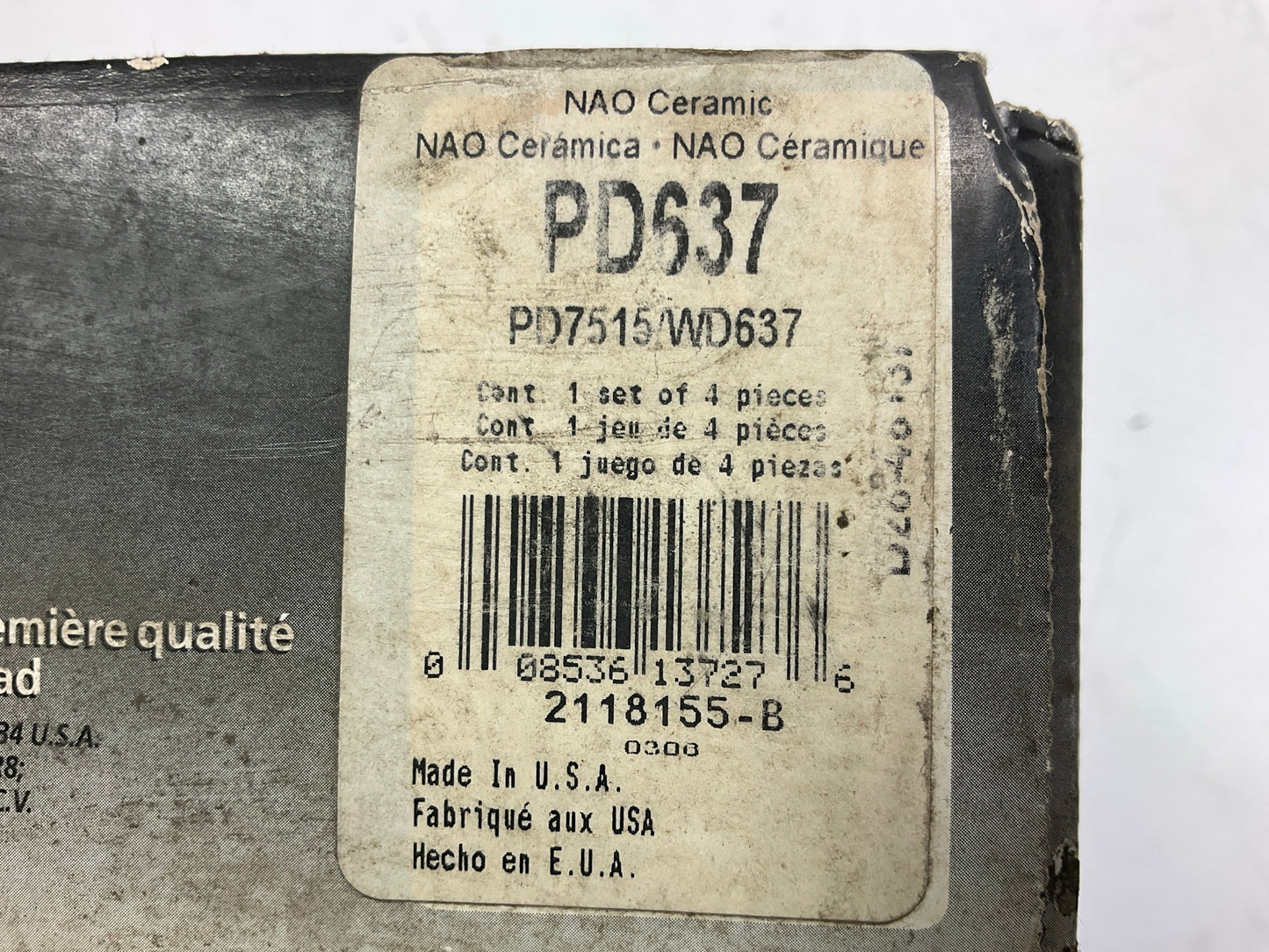 MISSING HARDWARE Clips - Wagner PD637 Ceramic Disc Brake Pads
