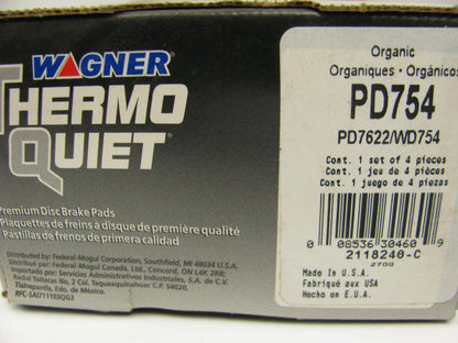 Wagner PD754 REAR Thermoquiet Brake Pads - 1998-2002 Cadillac Seville