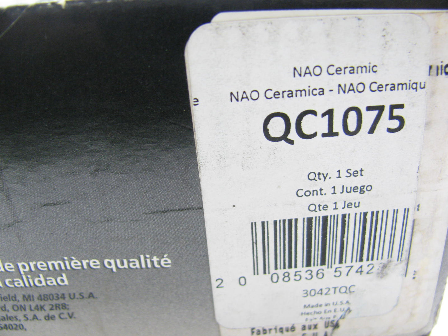 Wagner QC1075 Front Disc Brake Pad Set - Ceramic