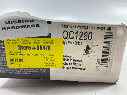 MISSING HARDWARE - Wagner QC1280 Front Ceramic Brake Pads