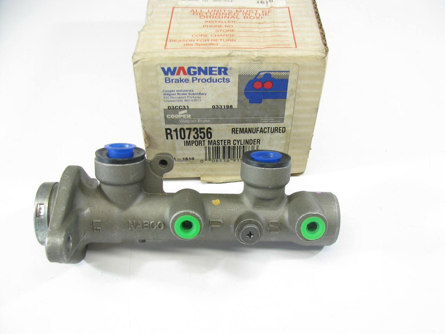 Wagner R107356 Reman Brake Master Cylinder For 1982-83 Sentra 1983-84 Pulsar NX