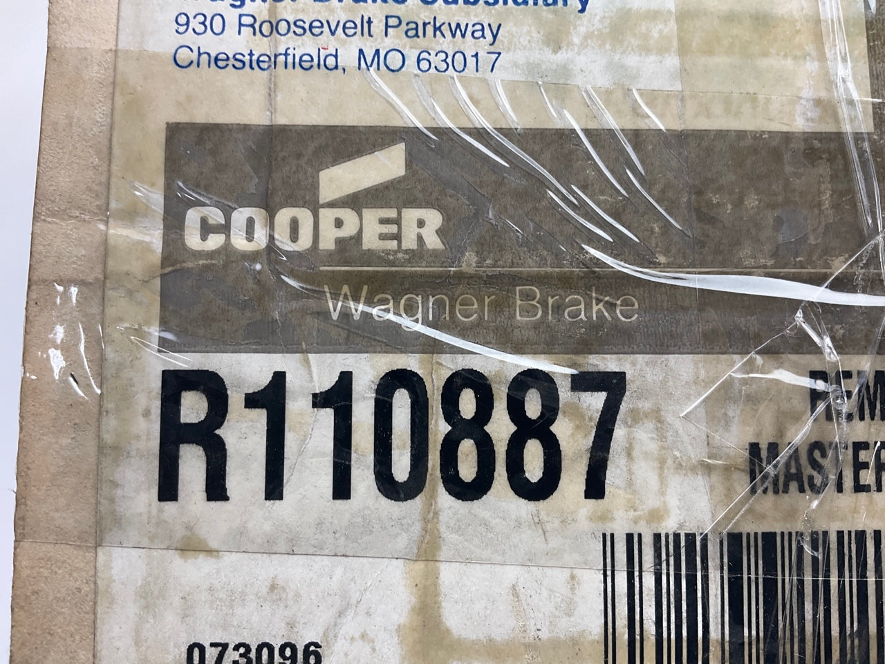REMAN. Wagner R110887 Brake Master Cylinder