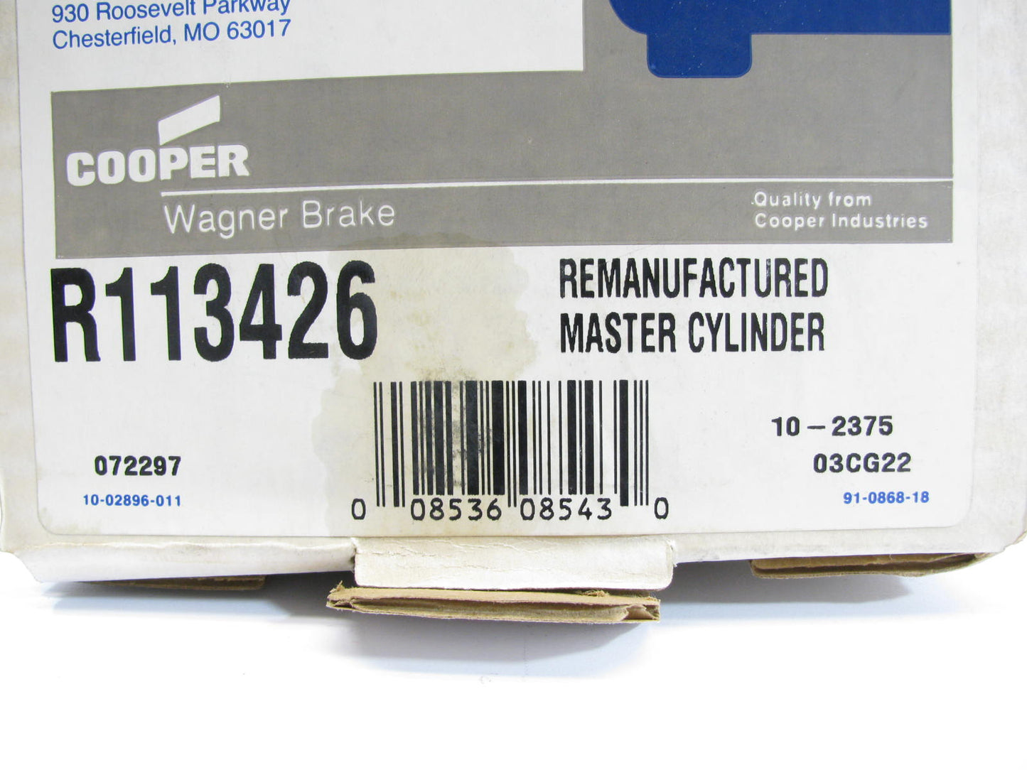 REMAN Wagner R113426 Brake Master Cylinder 1986-1988 Ford Ranger