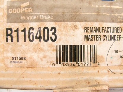 Wagner R116403 Remanufactured Brake Master Cylinder