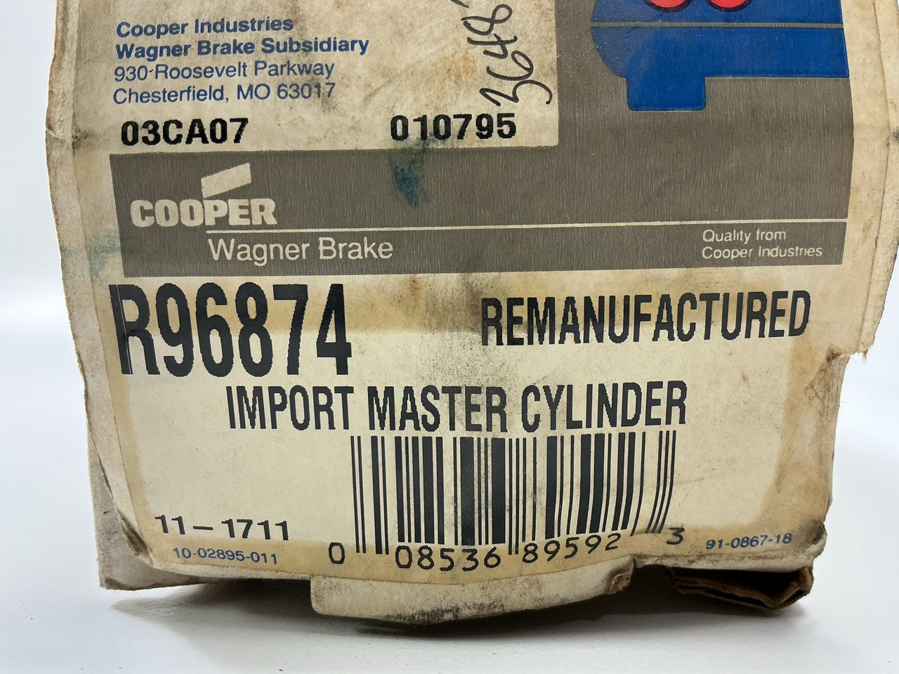 Wagner R96874 Brake Master Cylinder