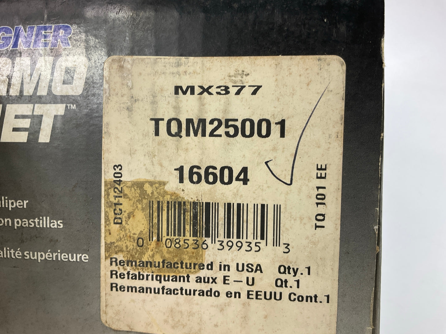 Wagner TQM25001 Brake Caliper -  Rear Right