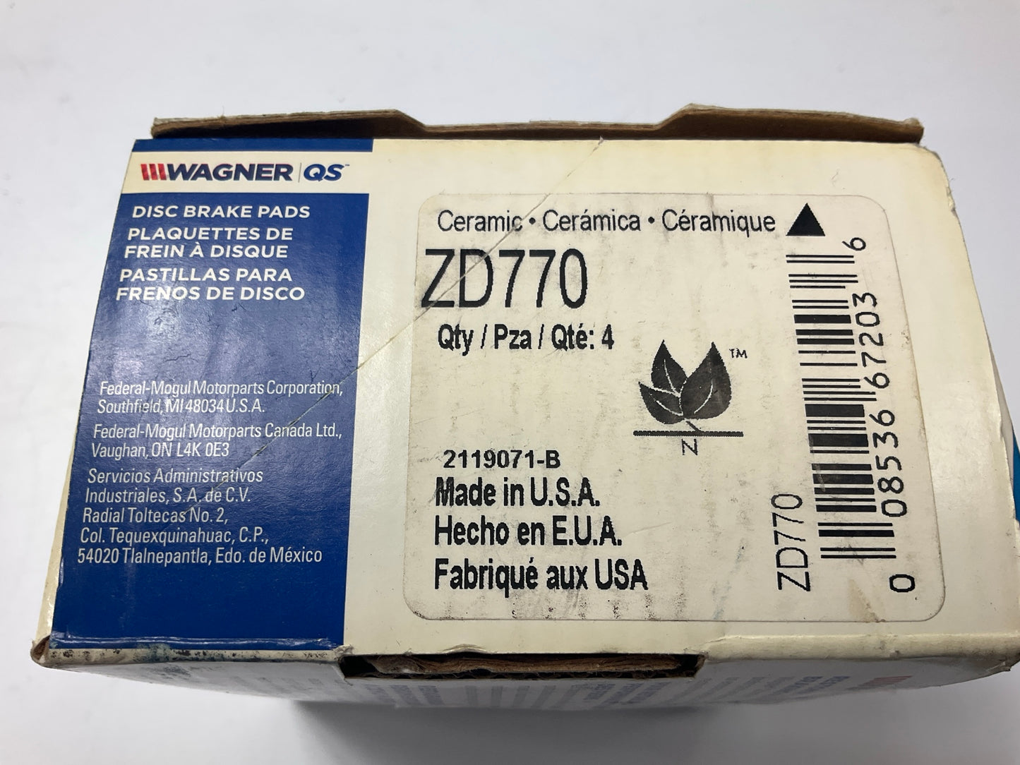 Wagner ZD770 Rear Ceramic Disc Brake Pads