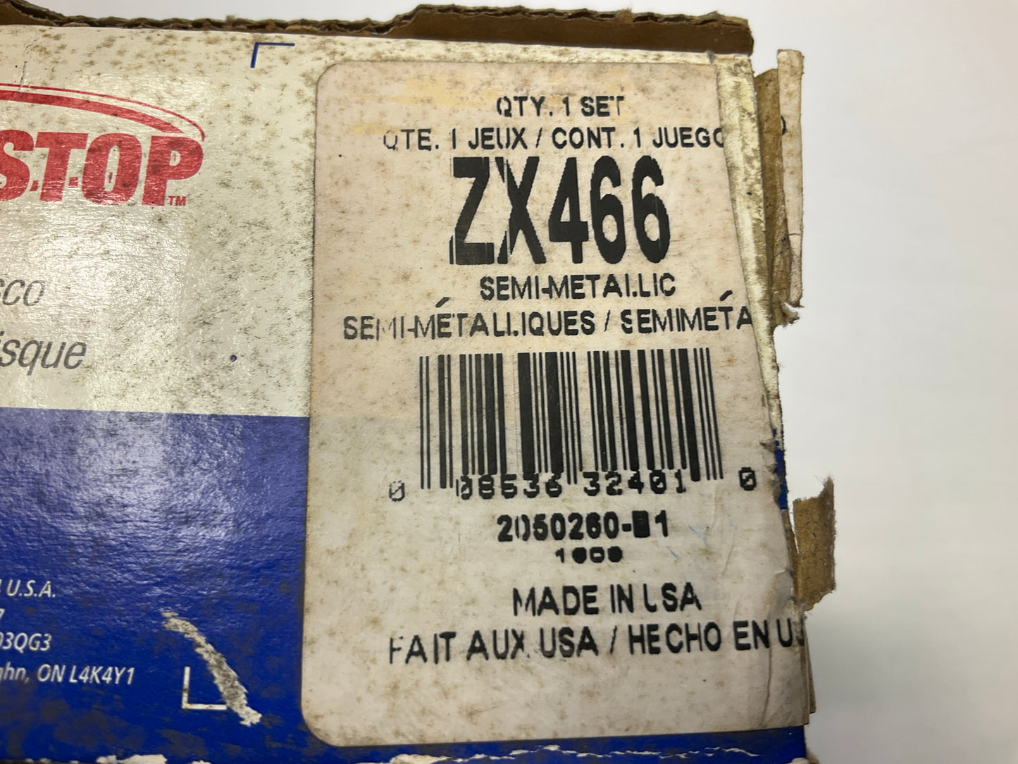 MISSING HARDWARE - Wagner ZX466 Front Brake Pads