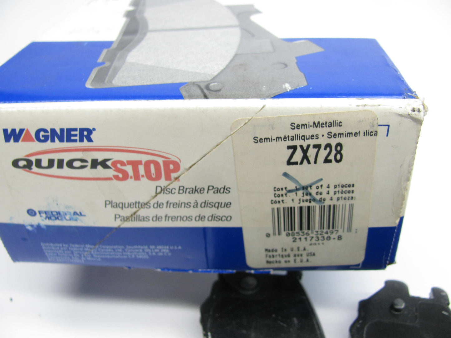 Wagner ZX728 Semi-Metallic Quick-stop Disc Brake Pads - Front