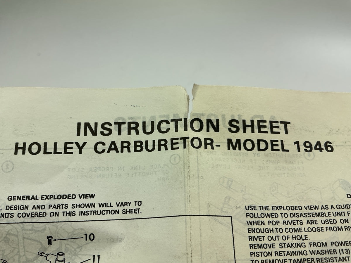 Walker 15790 Carburetor Repair Kit For Holley 1946 1-BBL