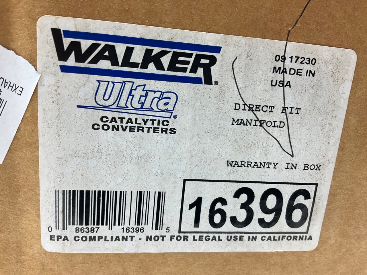 Walker 16396 Direct Fit Catalytic Converter With Integrated Exhaust Manifold