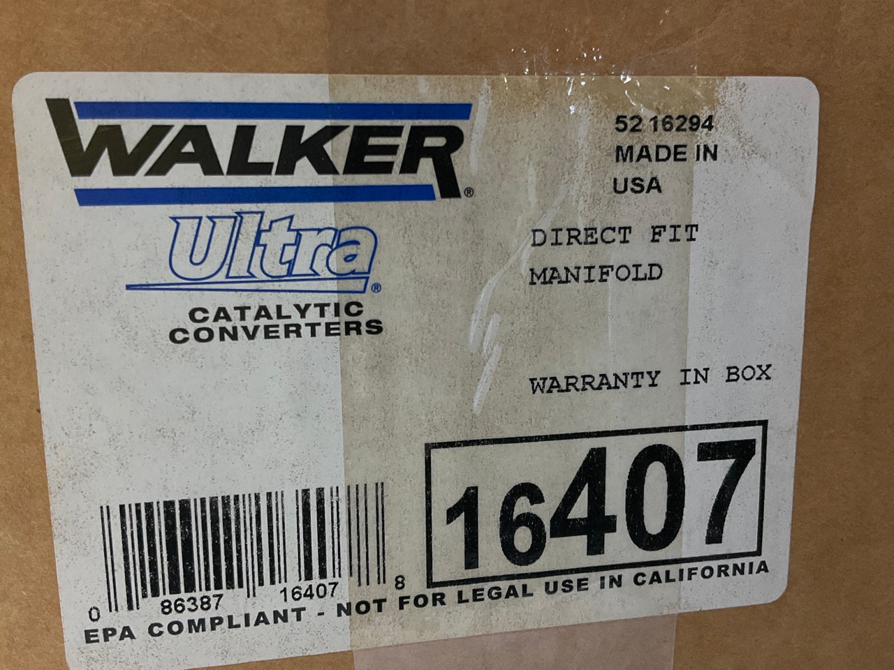 Walker 16407 Right Direct Fit EPA Compliant Catalytic Converter