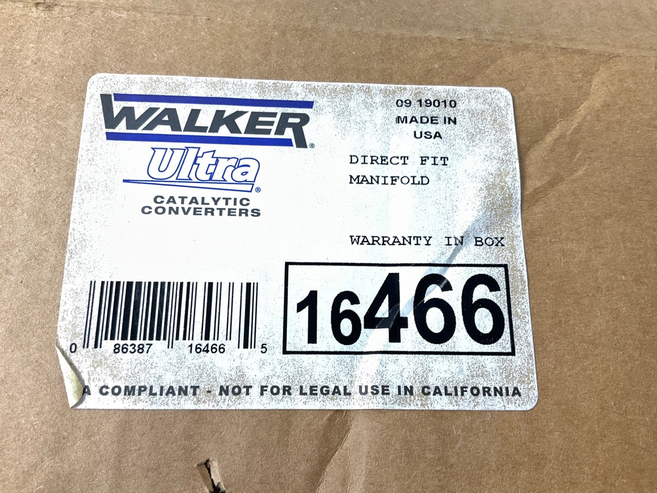 Walker 16466 Front Direct Fit EPA Compliant Catalytic Converter & Manifold