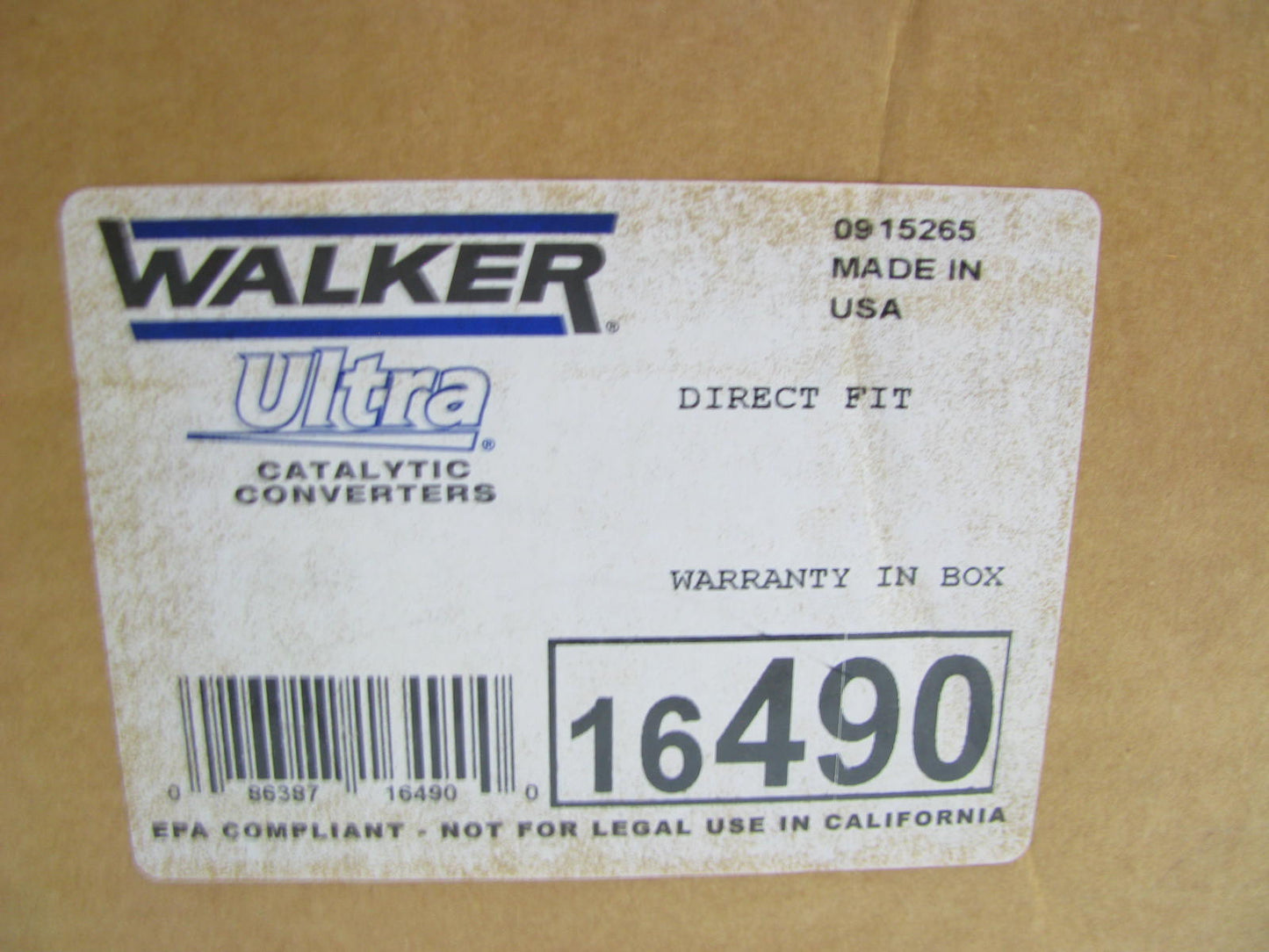 Walker 16490 Direct Fit EPA Compliant Catalytic Converter