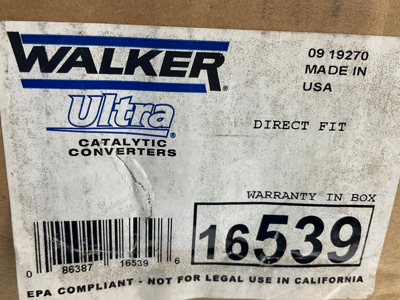 Walker 16539 Direct Fit EPA Compliant Catalytic Converter