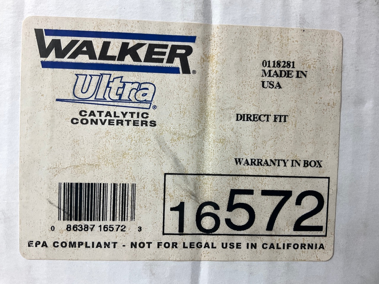 Walker 16572 Direct Fit EPA Compliant Catalytic Converter