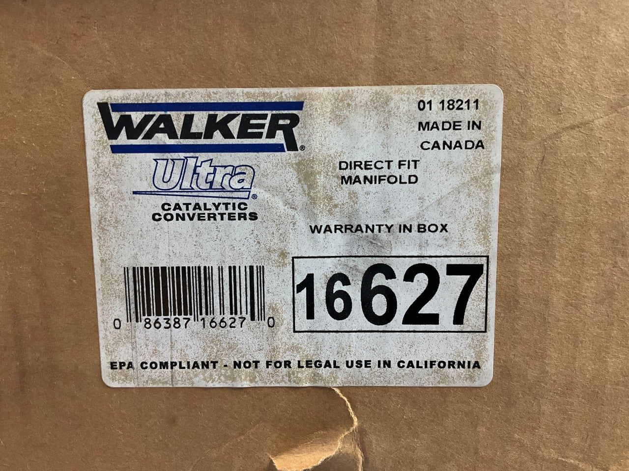 Walker 16627 Front Direct Fit EPA Compliant Catalytic Converter & Manifold