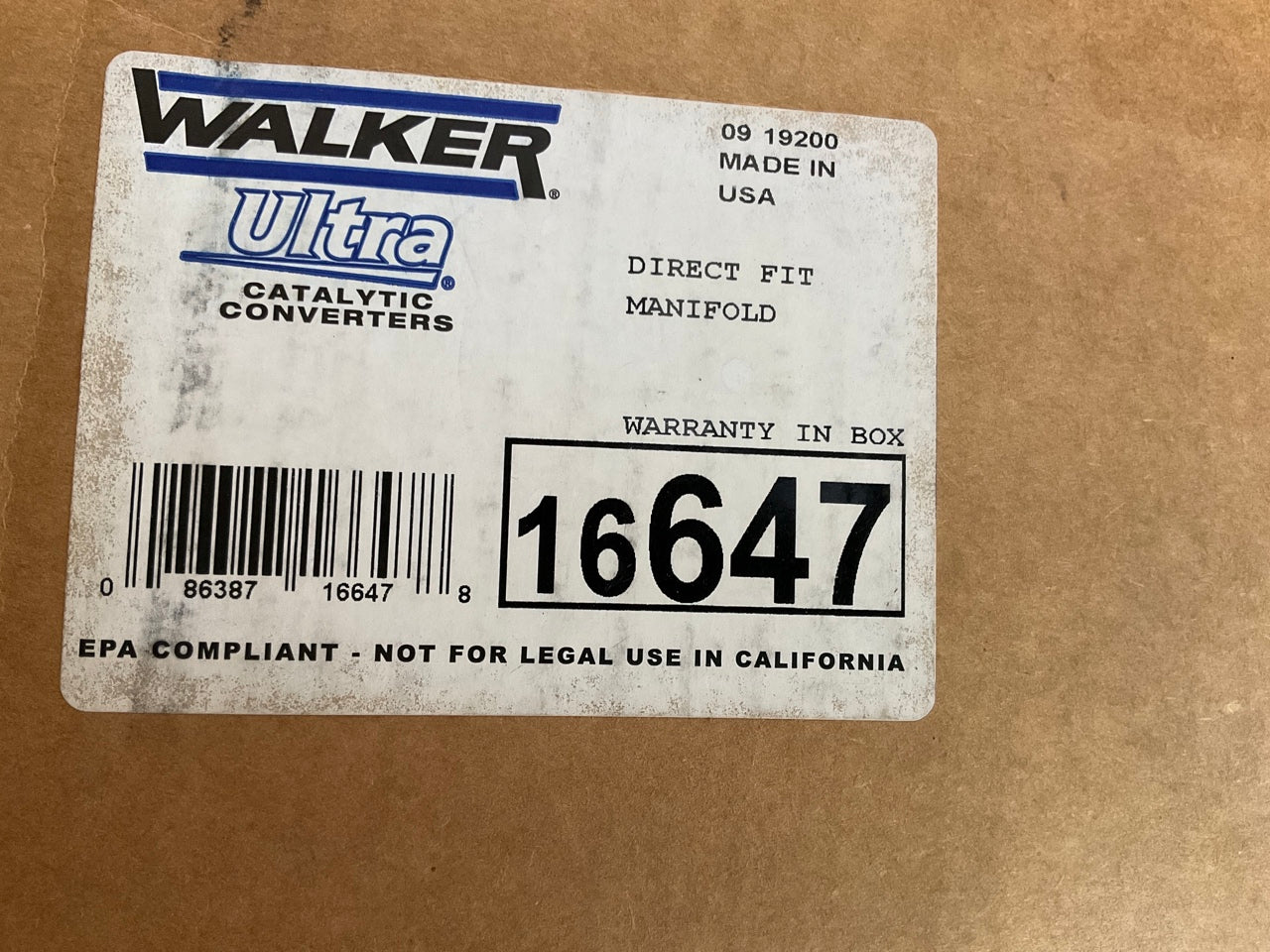 Walker 16647 Direct Fit EPA Compliant Catalytic Converter & Exhaust Manifold