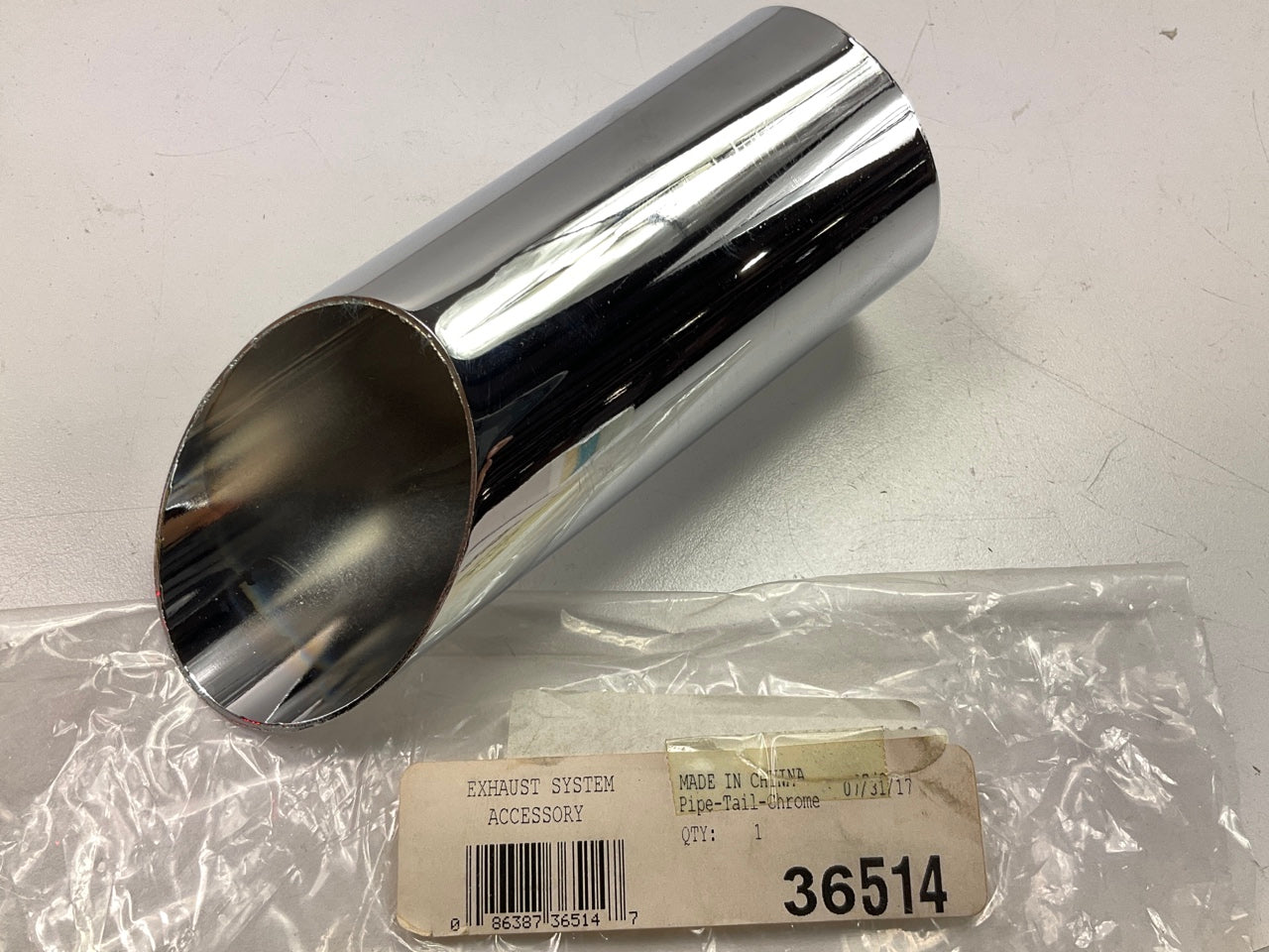 Walker 36514  2-1/8 Inch Inlet Round Exhaust Pipe Tip, Chrome Plated