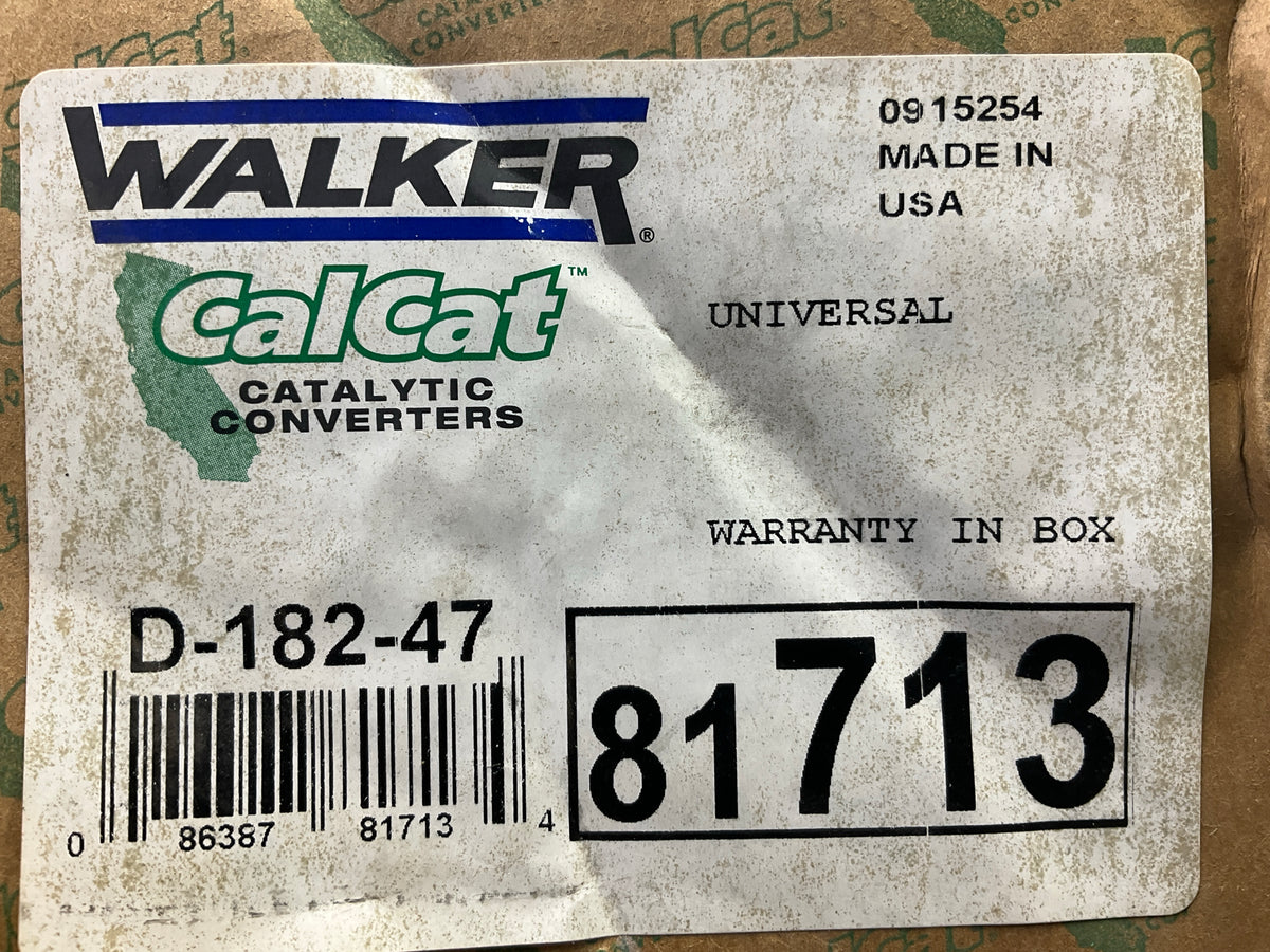 Walker 81713 Catalytic Converter CARB COMPLIANT # D-182-47 (CALI APPROVED)