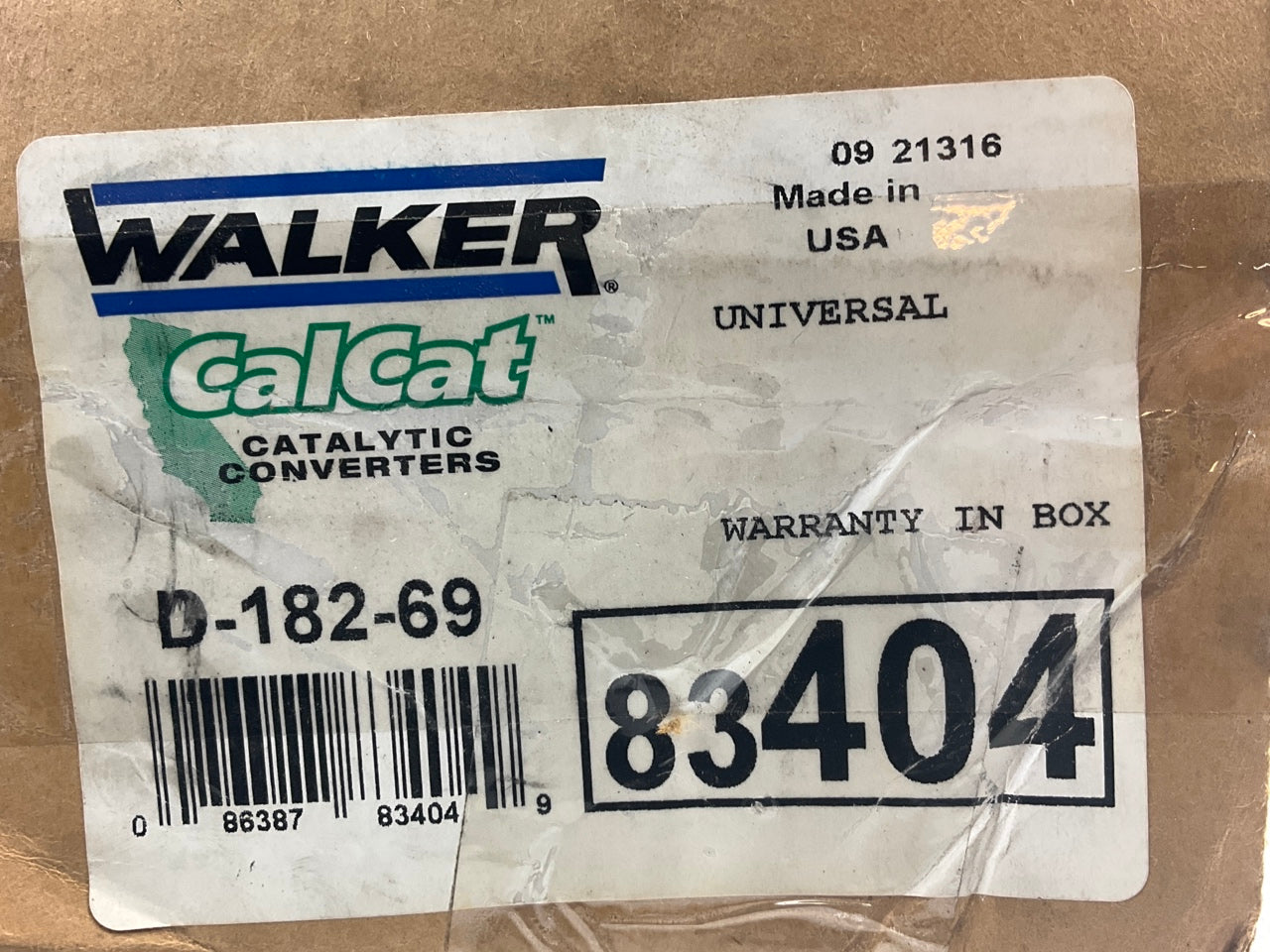 Walker 83404 CalCat CARB Compliant Universal Catalytic Converter 3'' Inlet Outlet