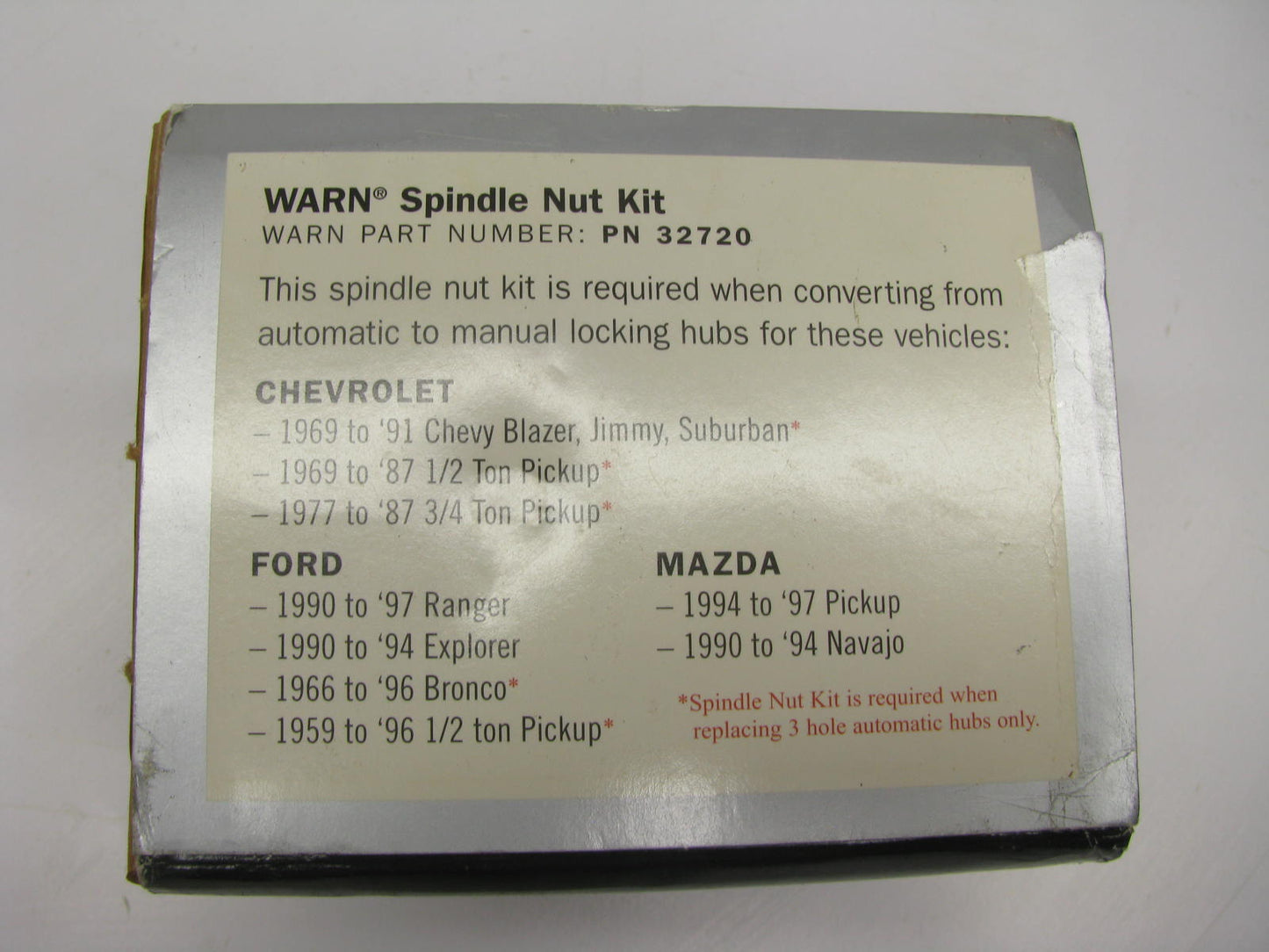 Warn 32720 Locking Hub Spindle Nut Conversion Kit