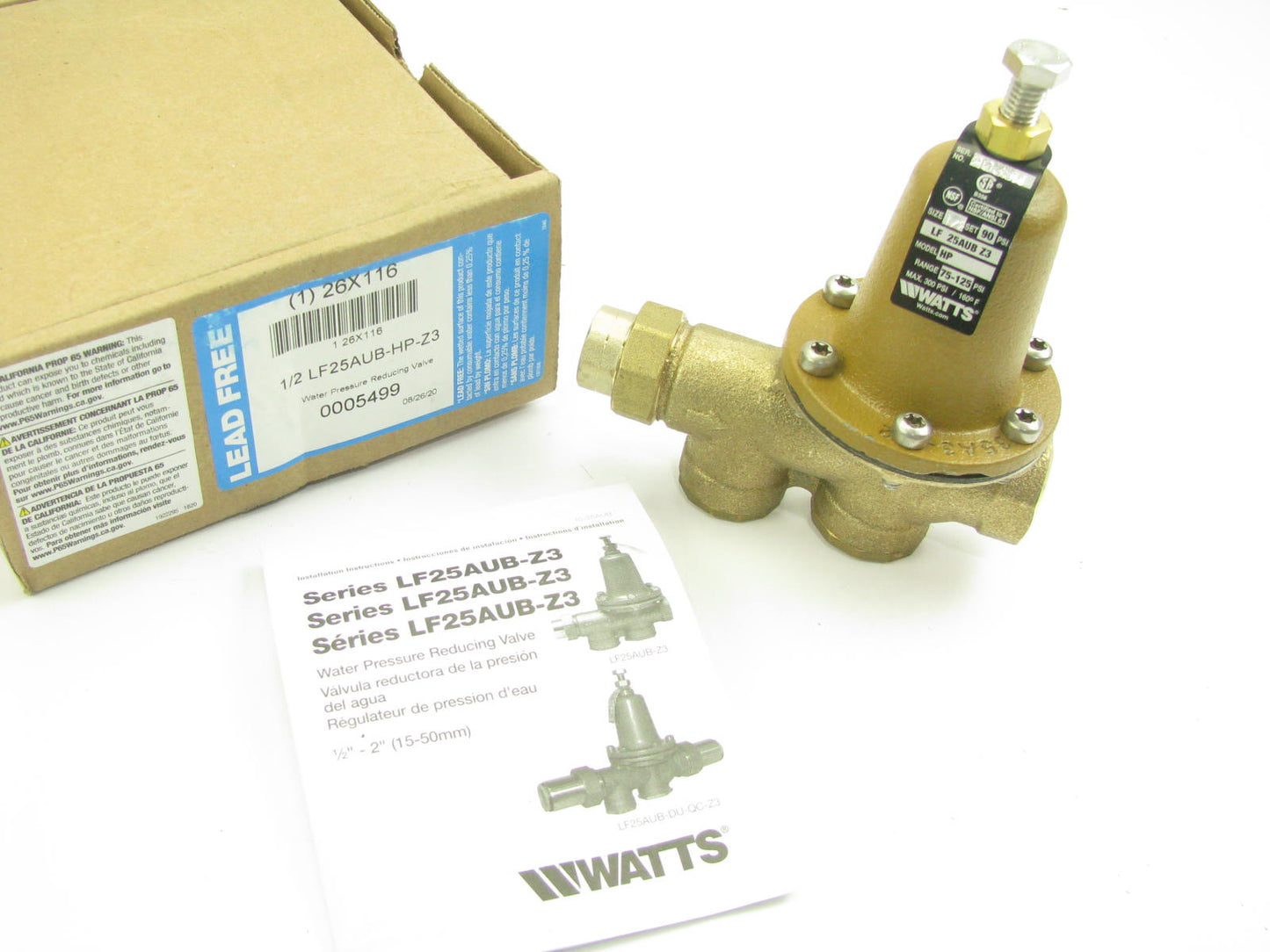 Watts LF-25AUB-Z3 3/4'' Pressure Reducing Valve 300 PSI