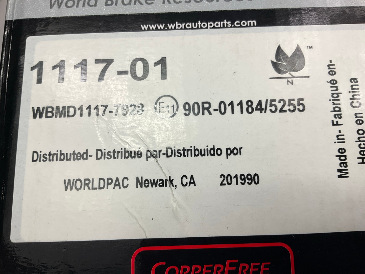 WBR 1117-01 Front Brake Pads For 2006-2009 Audi A8 Quattro