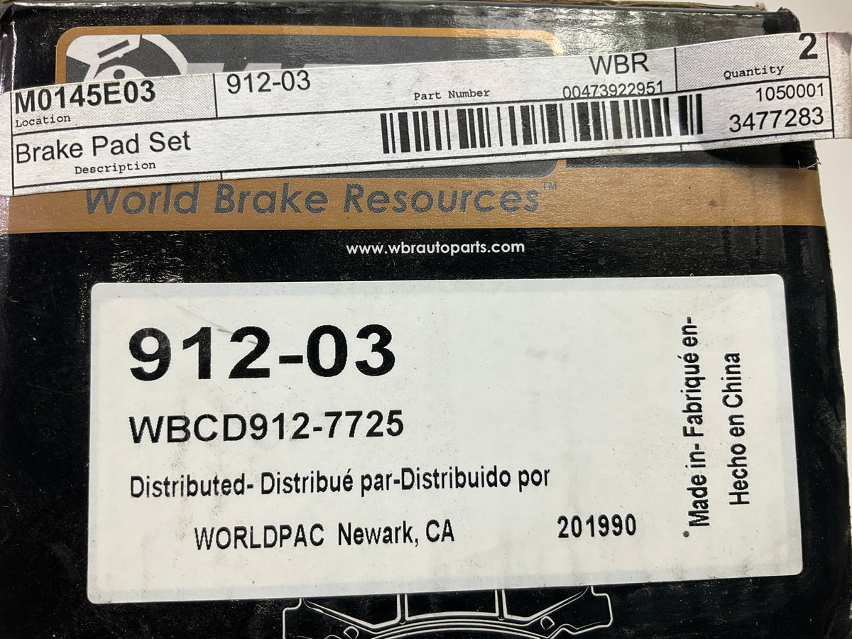 WBR 912-03 Front Semi-Metallic Disc Brake Pads