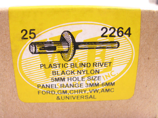 (25) We 2264 Plastic Blind Rivet - 5mm Hole Size